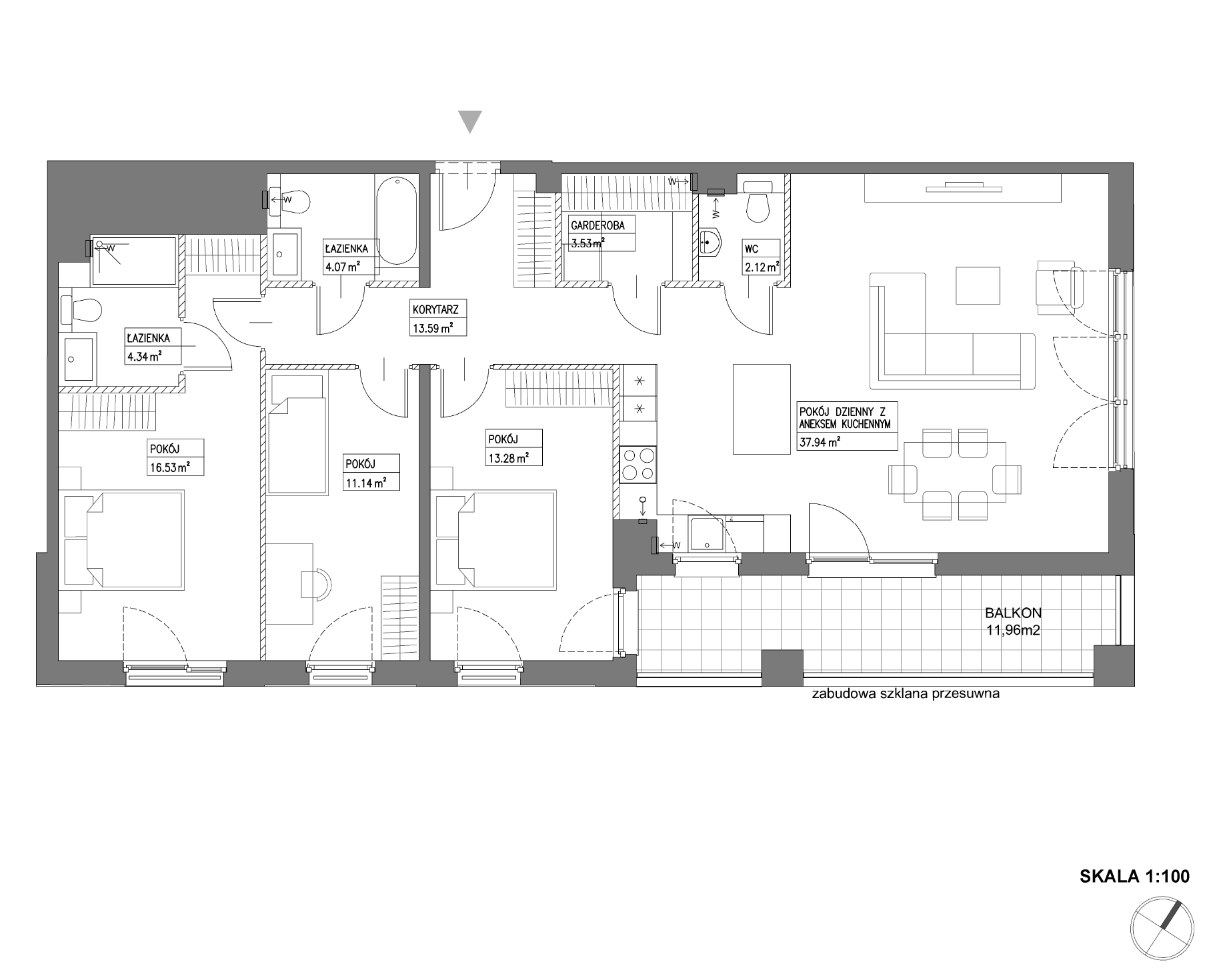 Plan 4 pok. 107m²