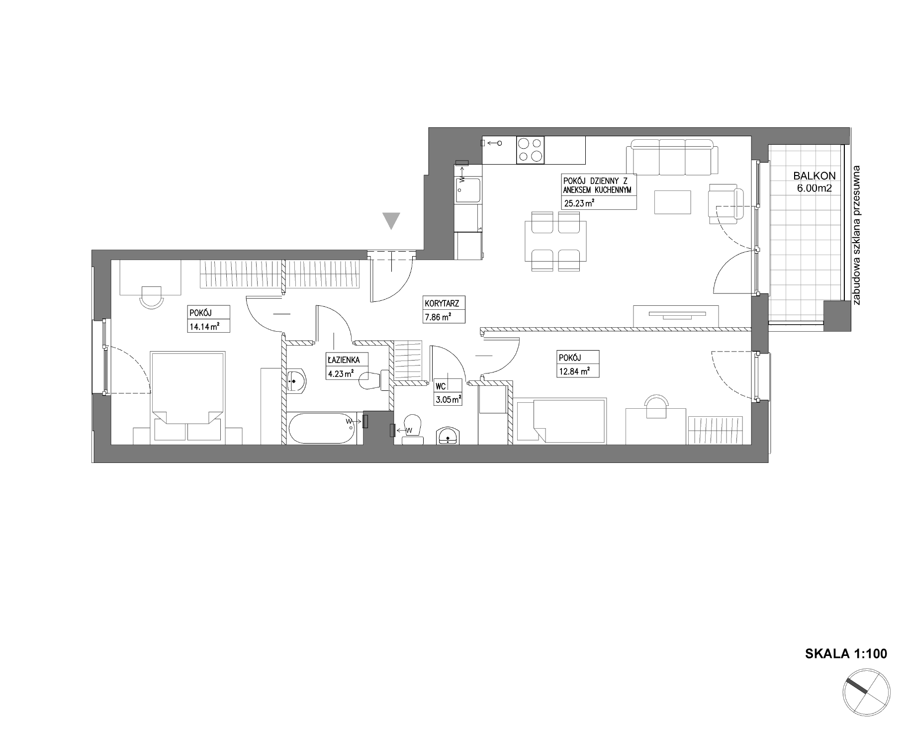 Plan 3 pok. 67m²