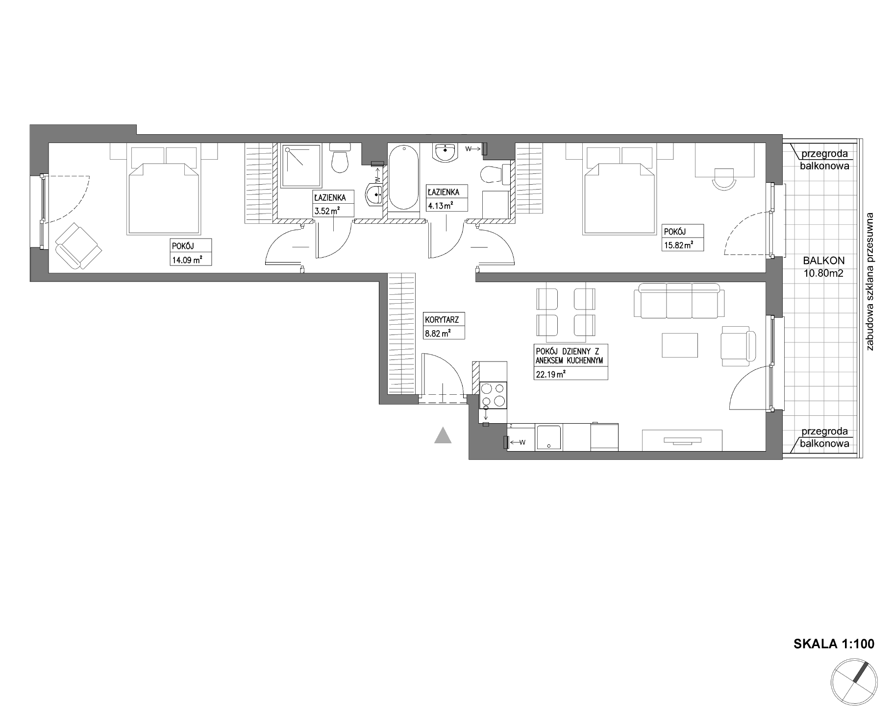 Plan 3 pok. 69m²