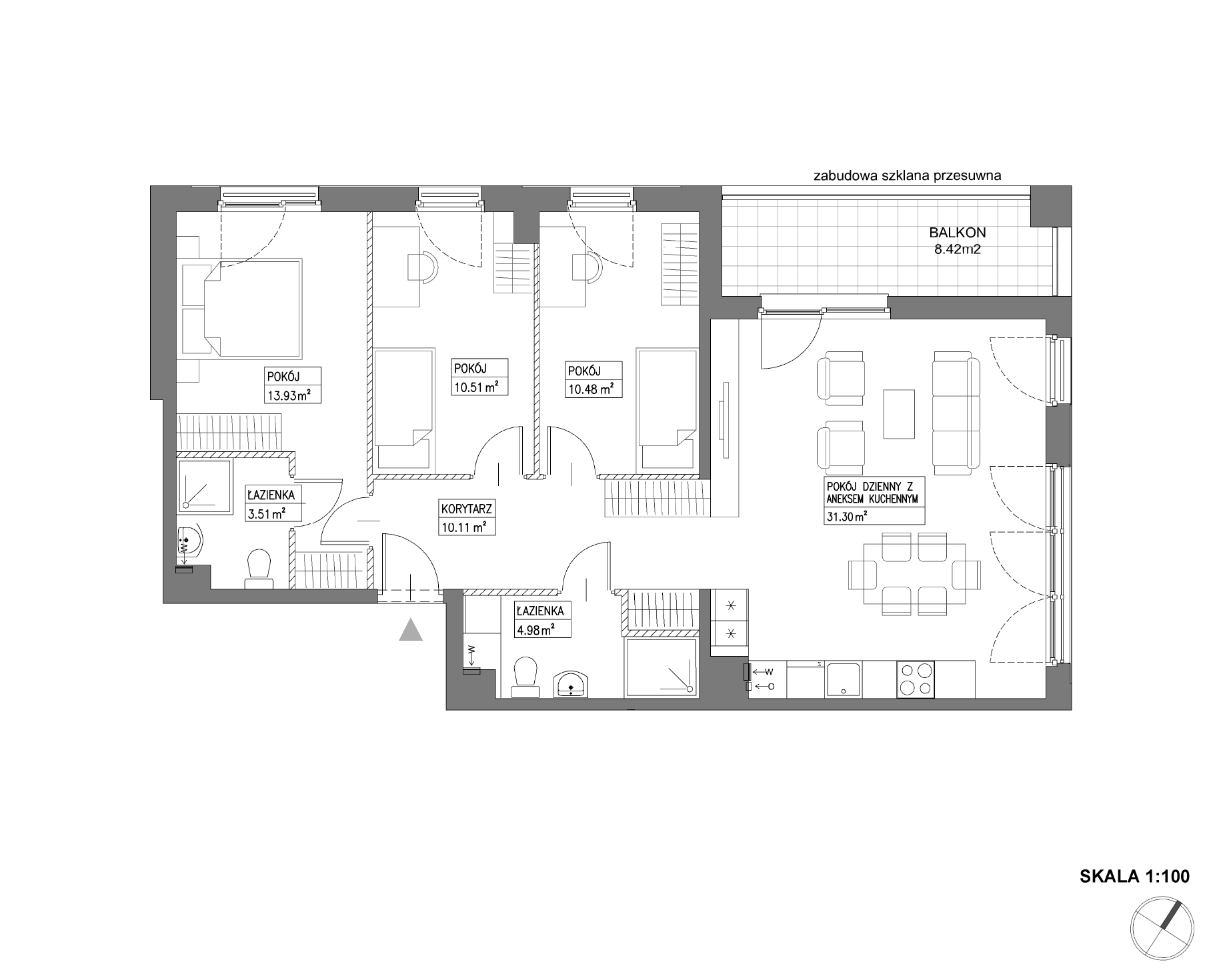 Plan 4 pok. 85m²
