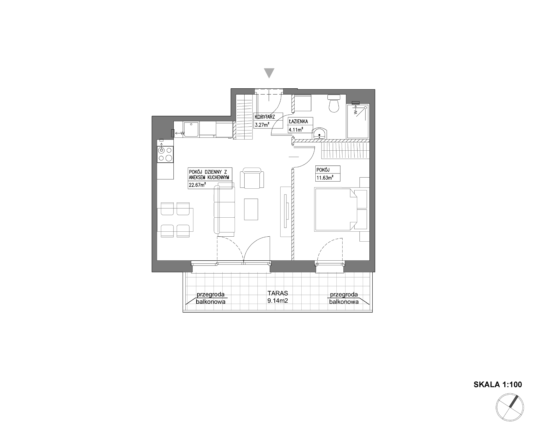 Plan 2 pok. 42m²
