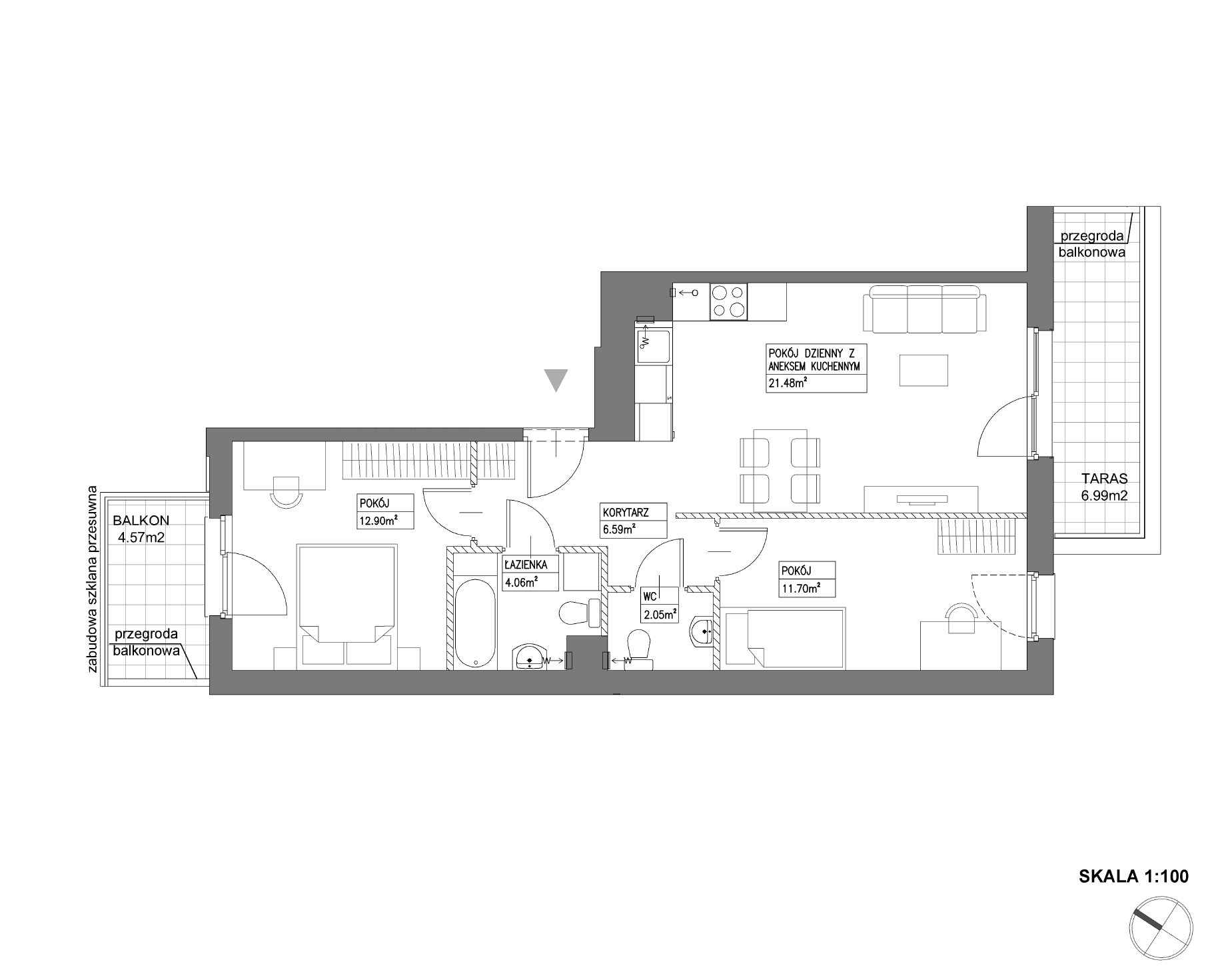 Plan 3 pok. 59m²