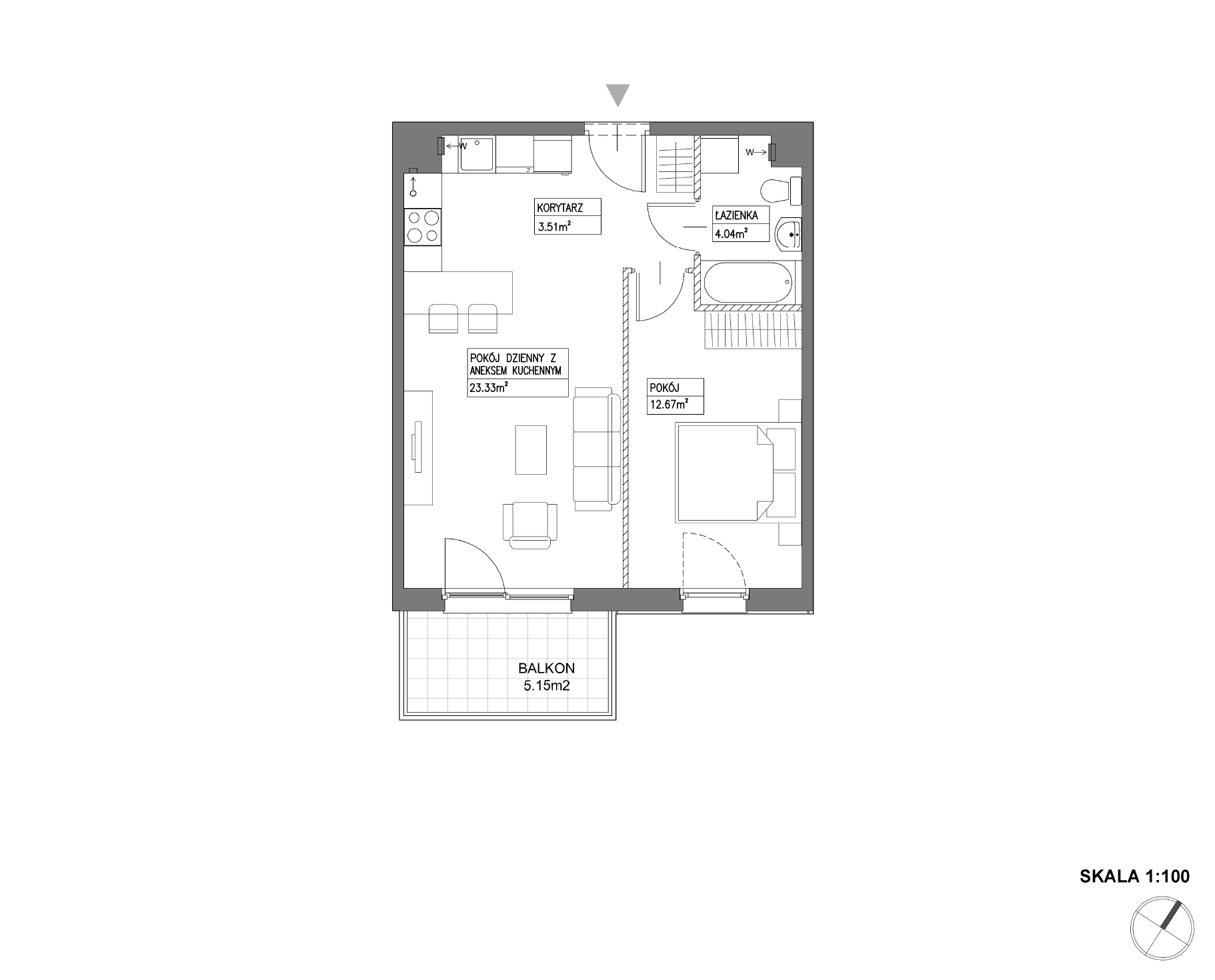 Plan 2 pok. 44m²
