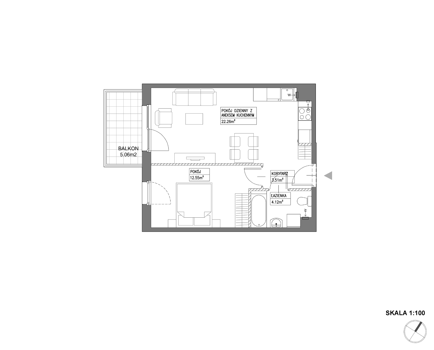 Plan 2 pok. 42m²