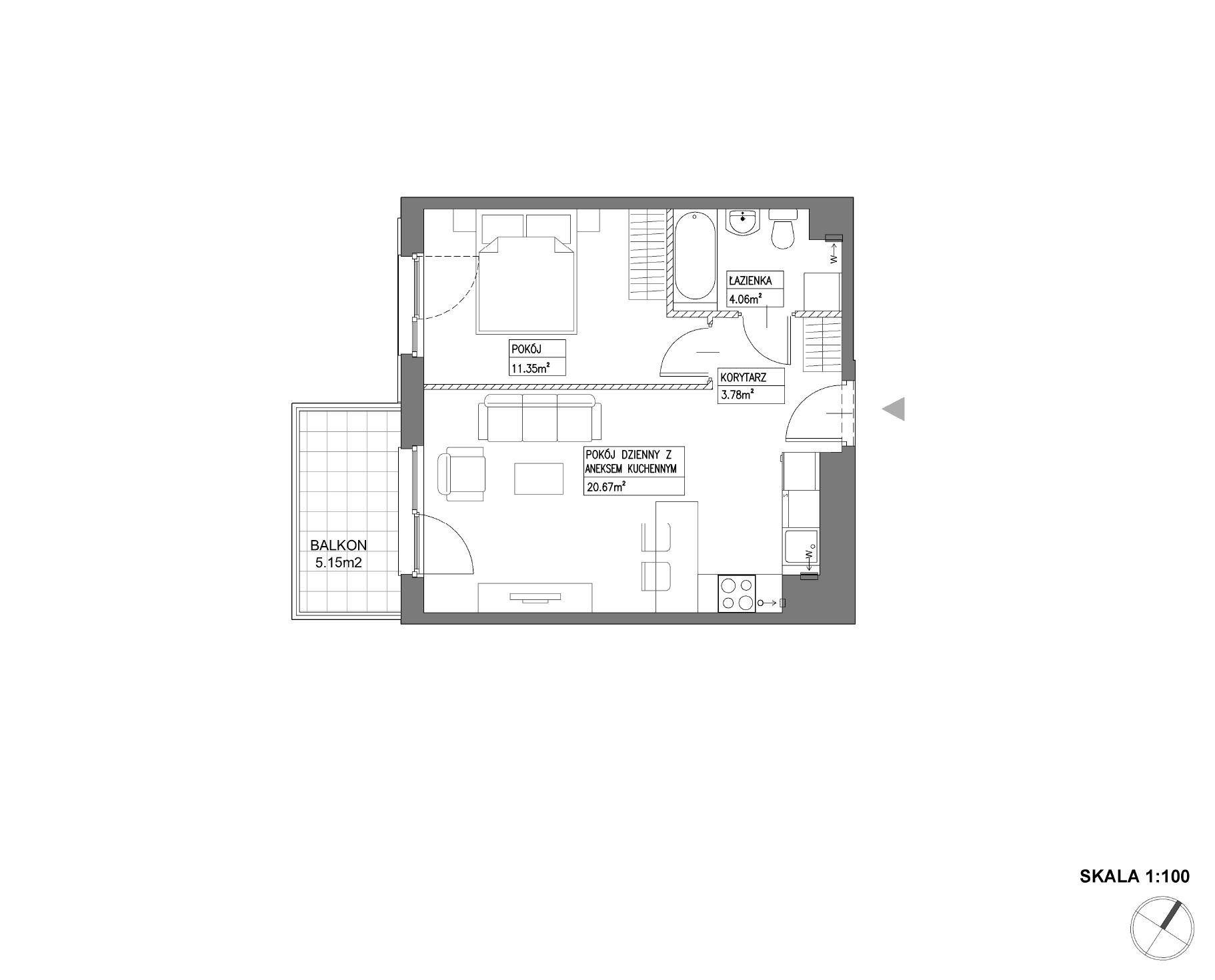 Plan 2 pok. 40m²