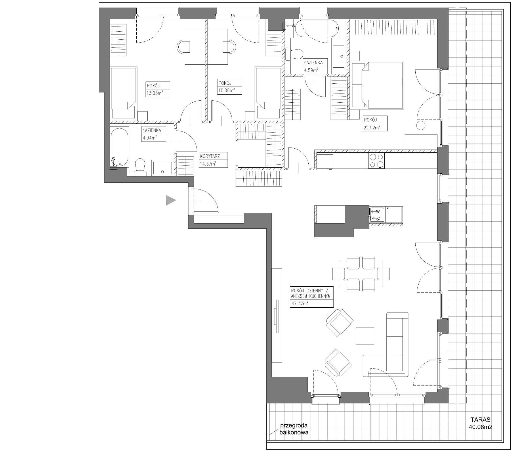 Plan 4 pok. 116m²