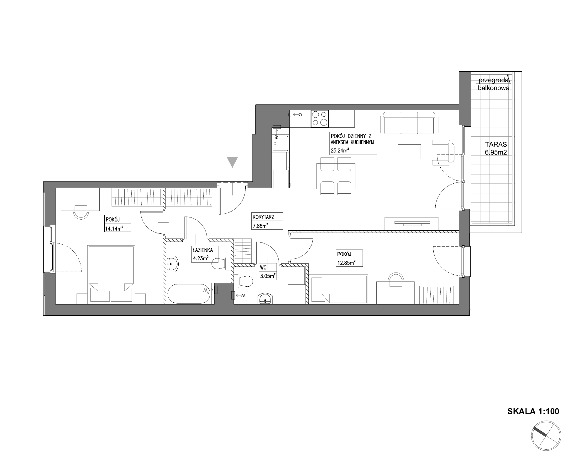 Plan 3 pok. 67m²