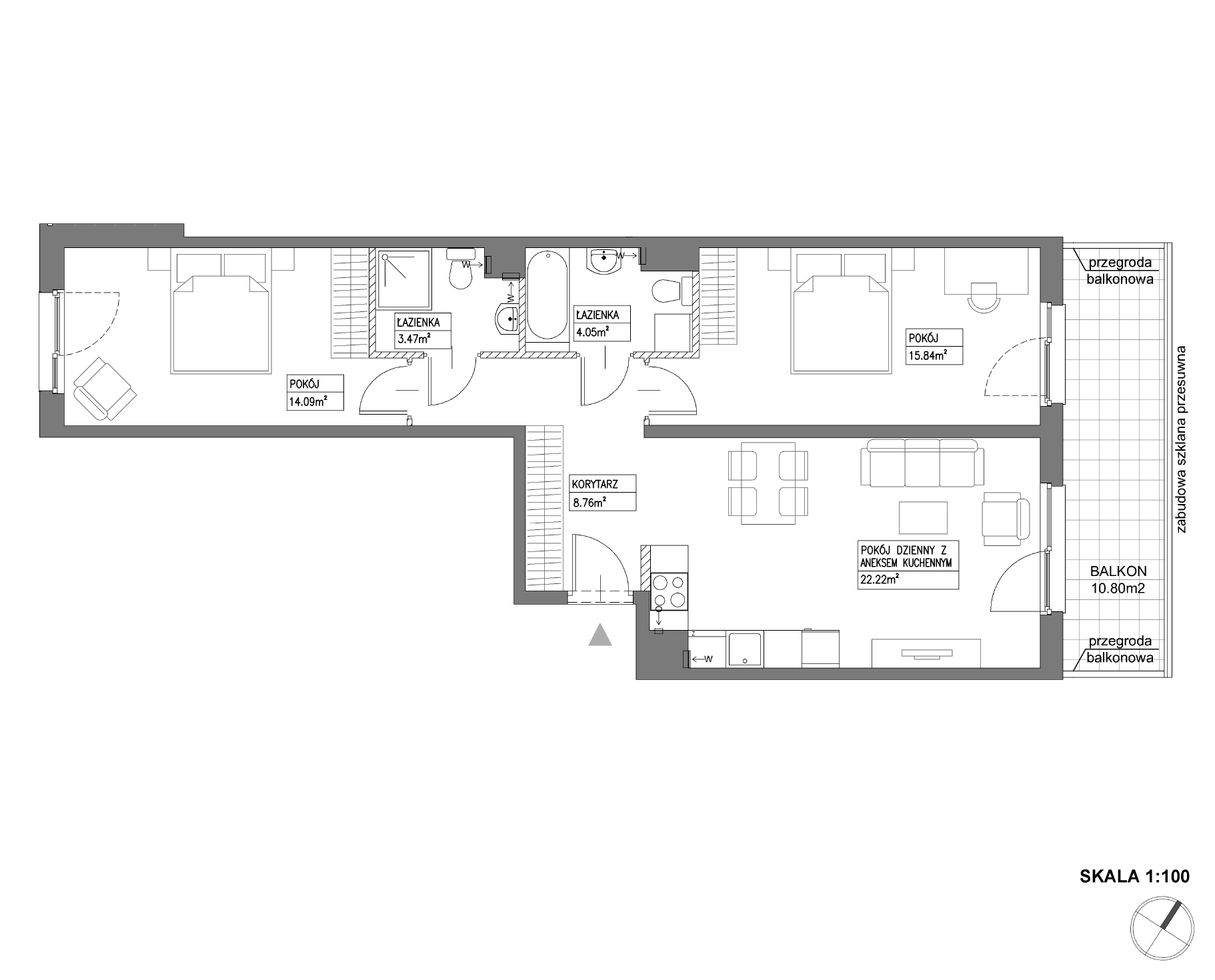 Plan 3 pok. 68m²