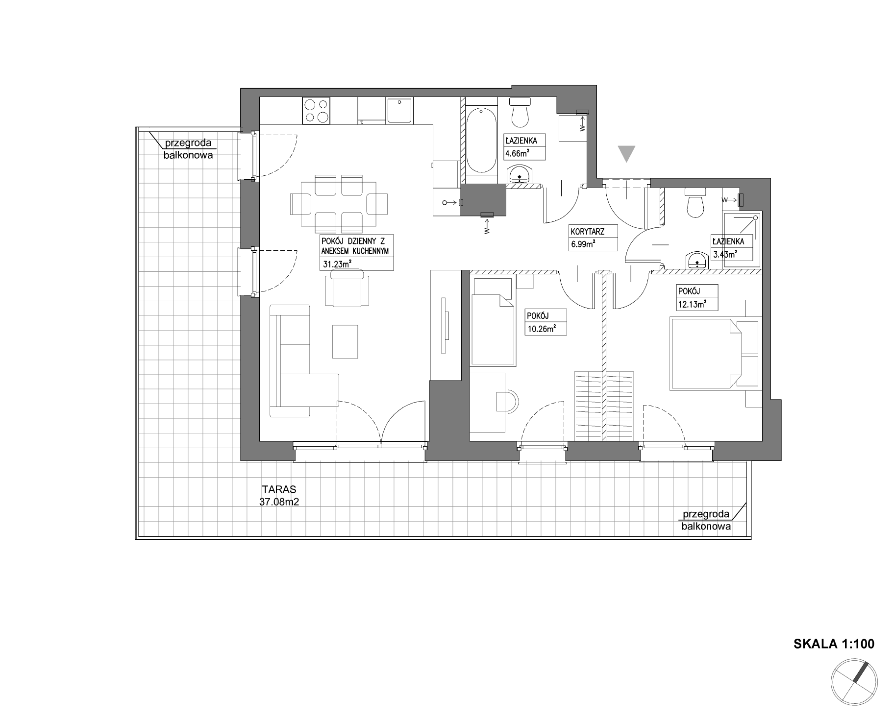 Plan 3 pok. 69m²