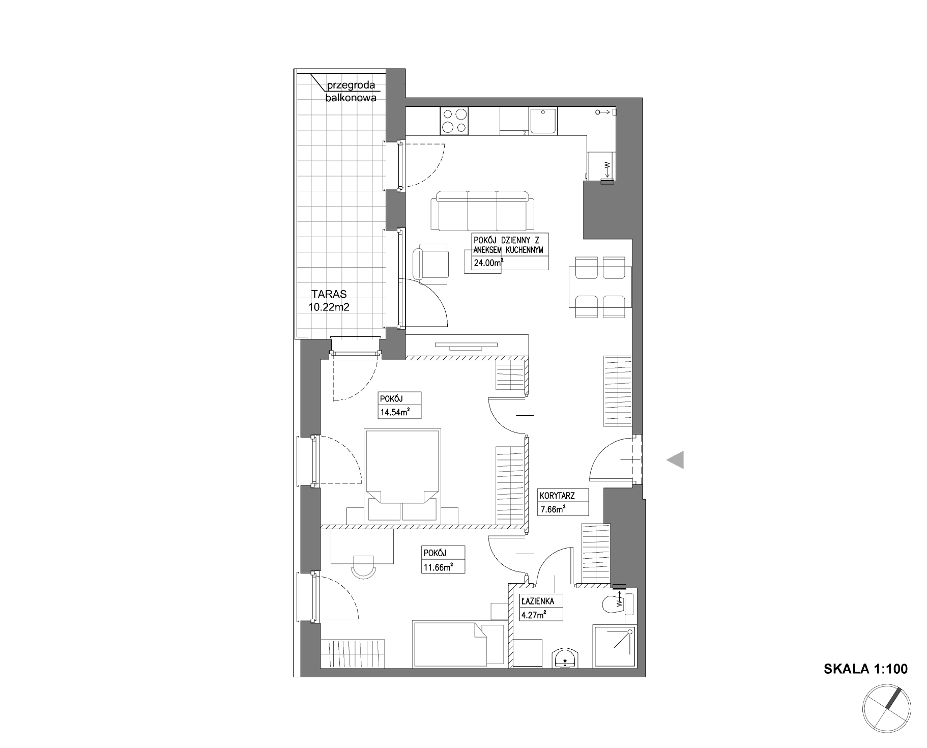 Plan 3 pok. 62m²
