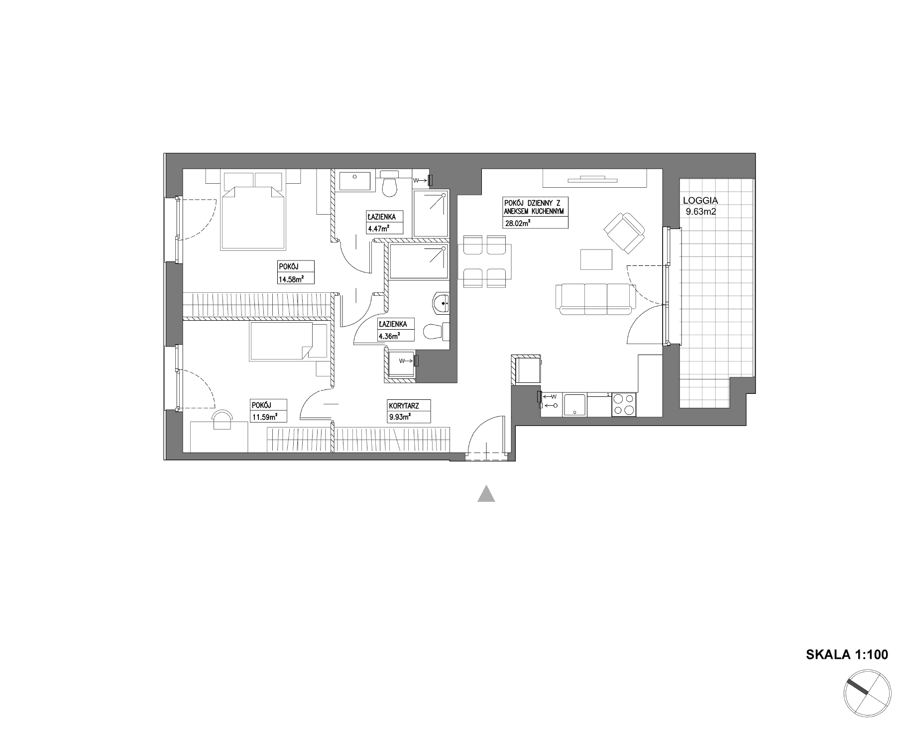 Plan 3 pok. 73m²