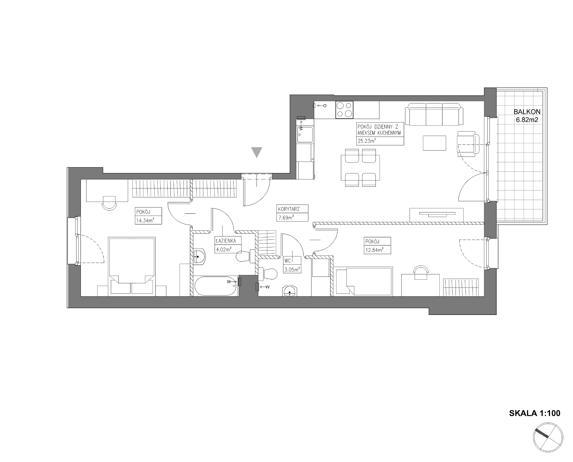 Plan 3 pok. 67m²