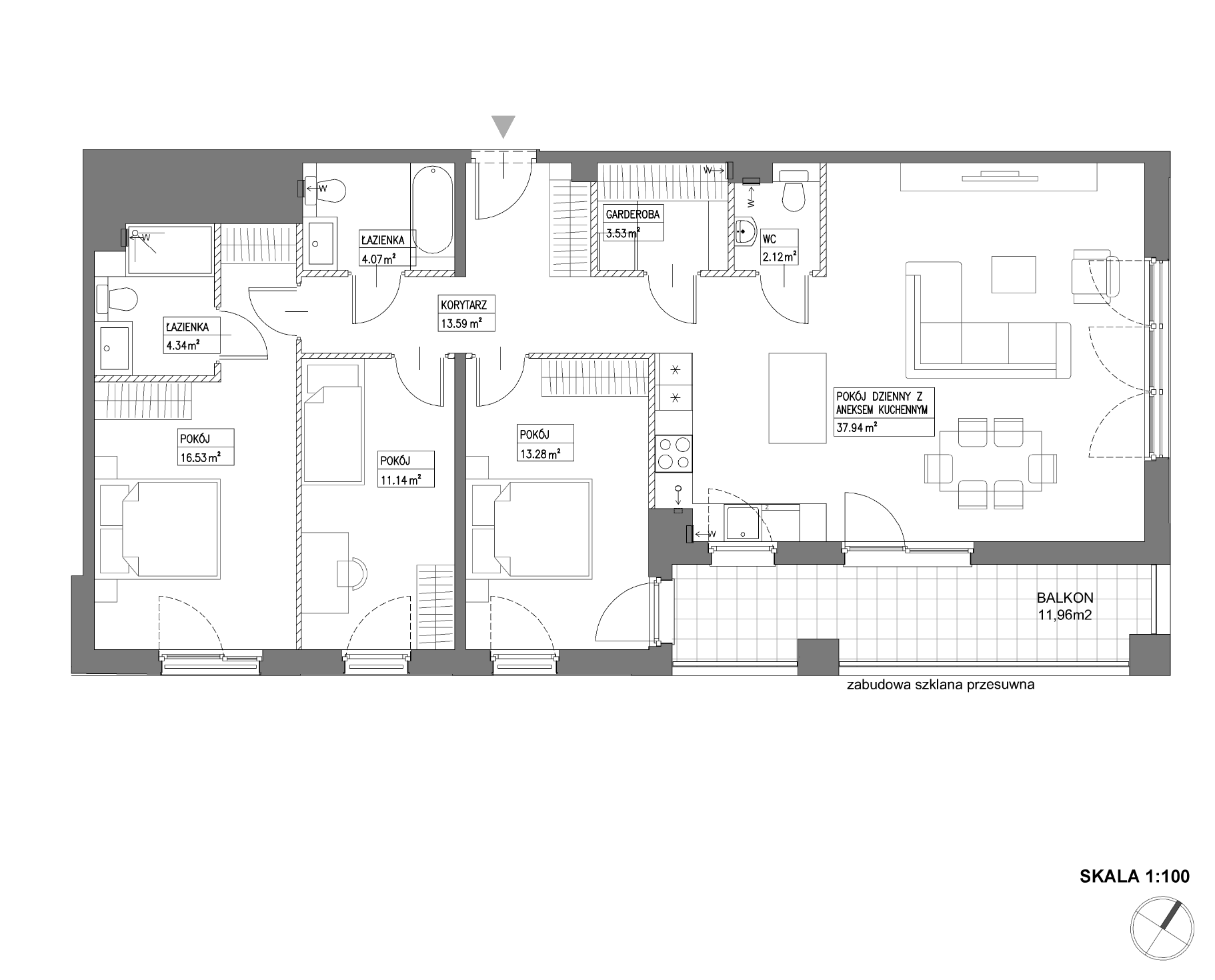 Plan 4 pok. 107m²