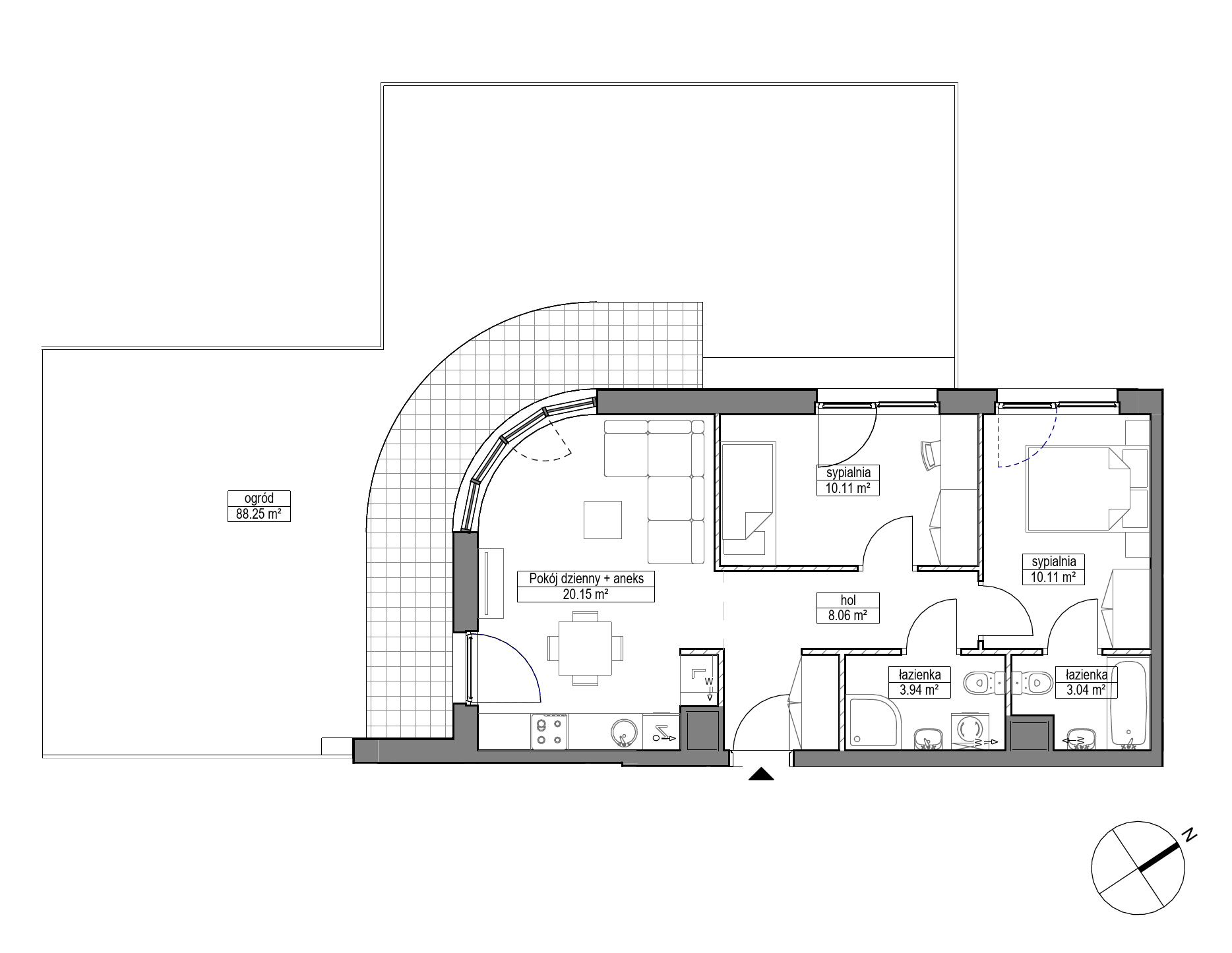 Plan 3 pok. 55m²