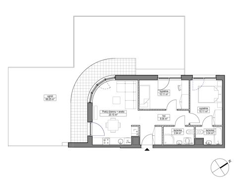 Plan 3 pok. 55m²