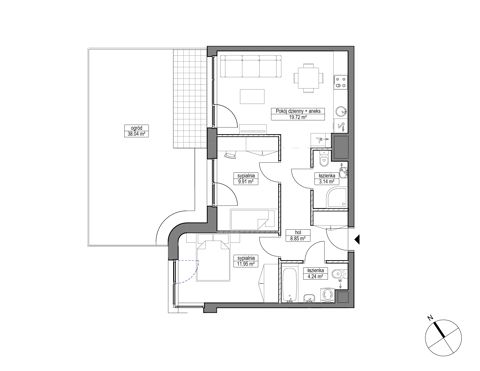 Plan 3 pok. 58m²