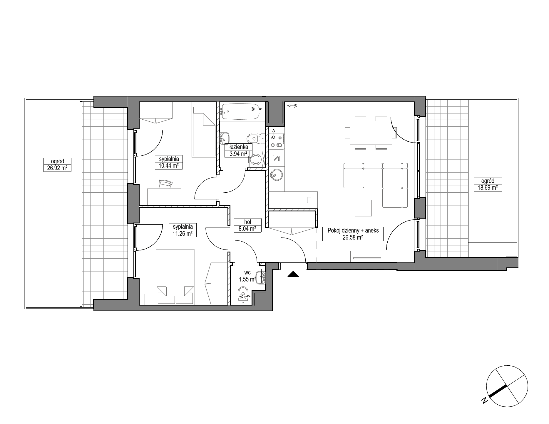 Plan 3 pok. 62m²