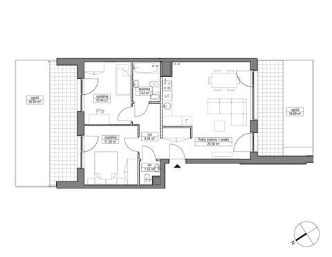 Plan 3 pok. 62m²