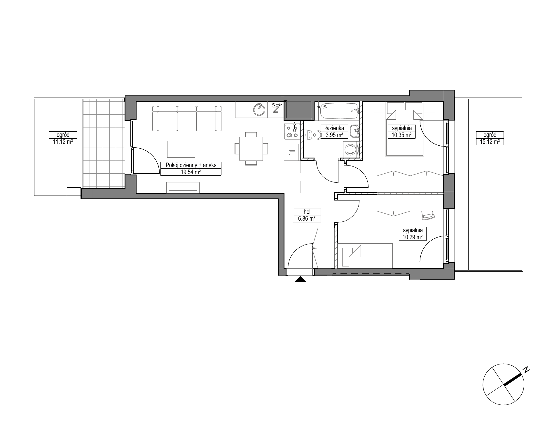 Plan 3 pok. 51m²
