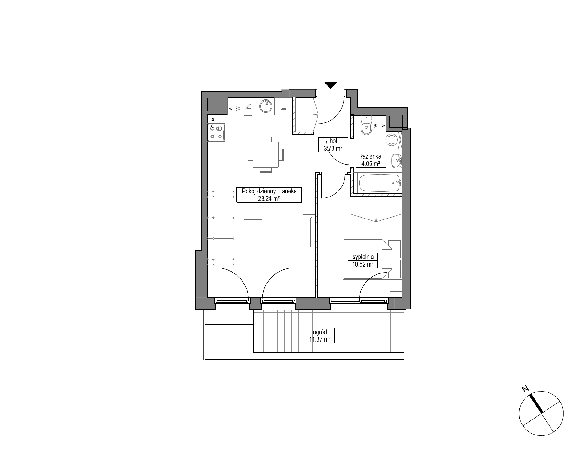 Plan 2 pok. 42m²
