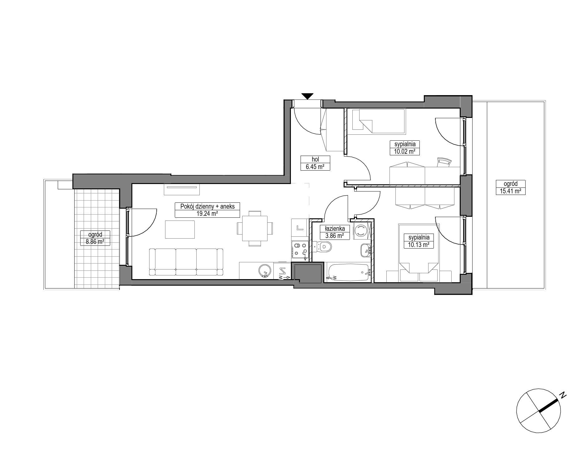 Plan 3 pok. 50m²