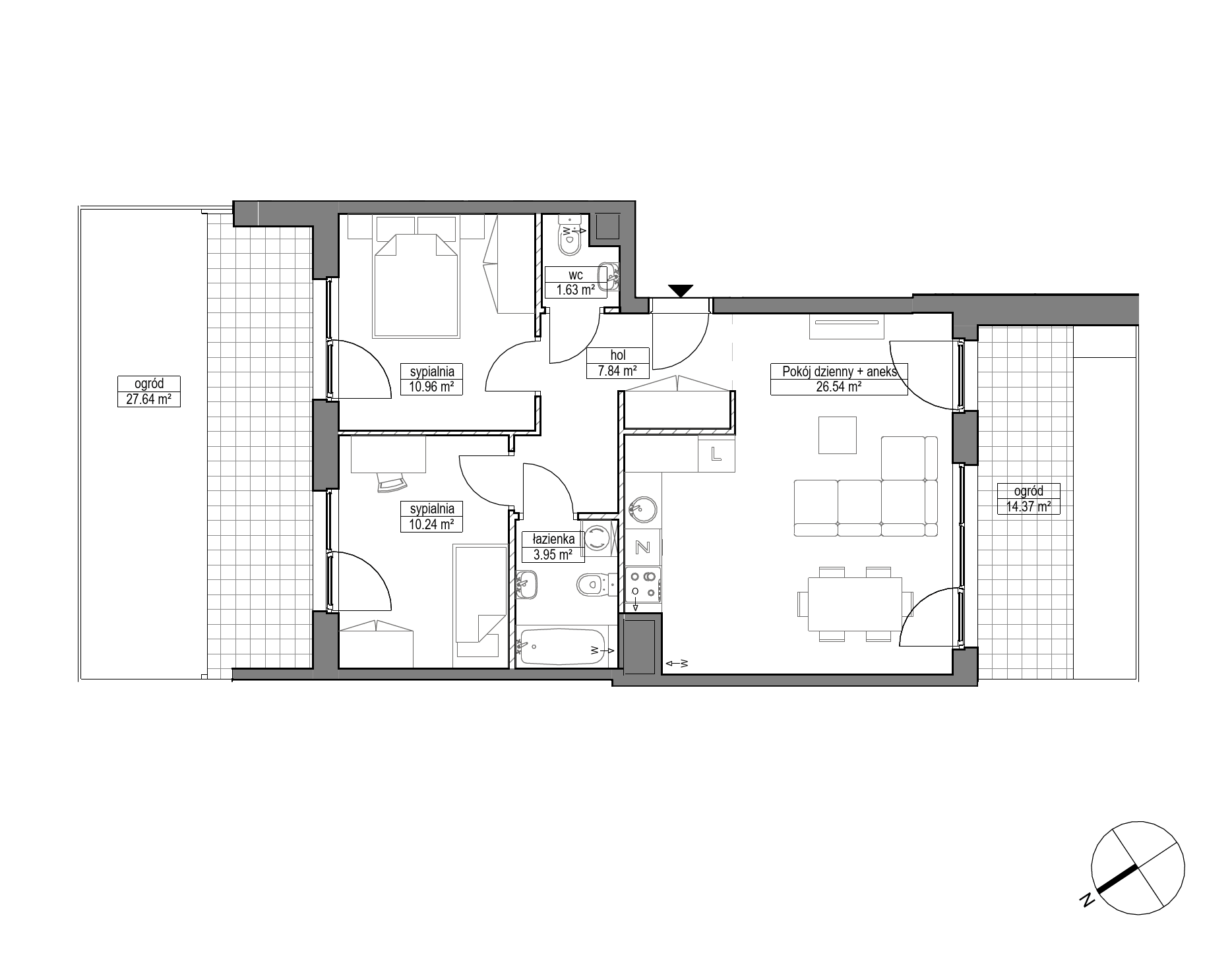 Plan 3 pok. 61m²