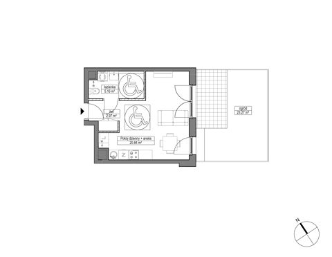 Plan 1 pok. 29m²