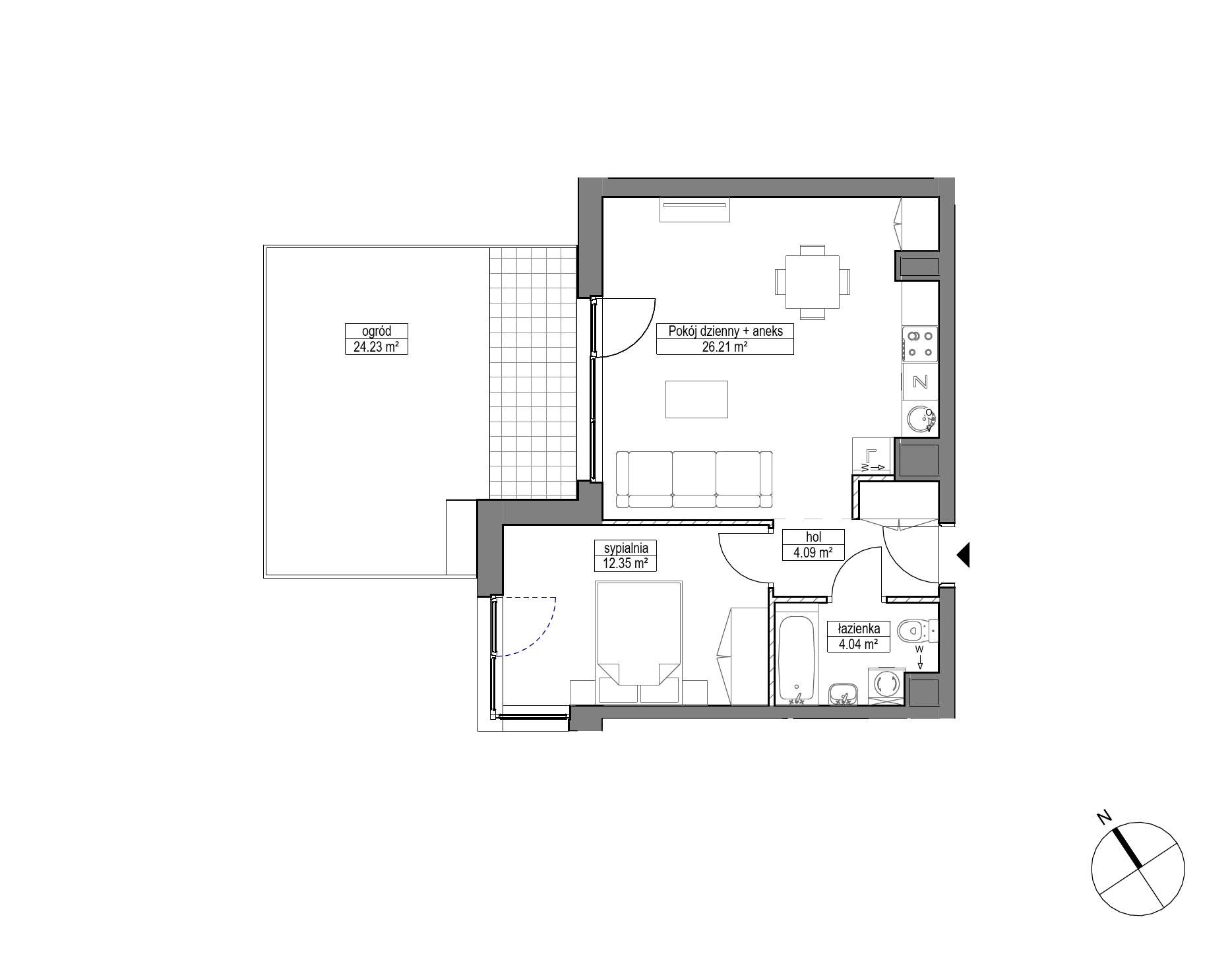 Plan 2 pok. 47m²