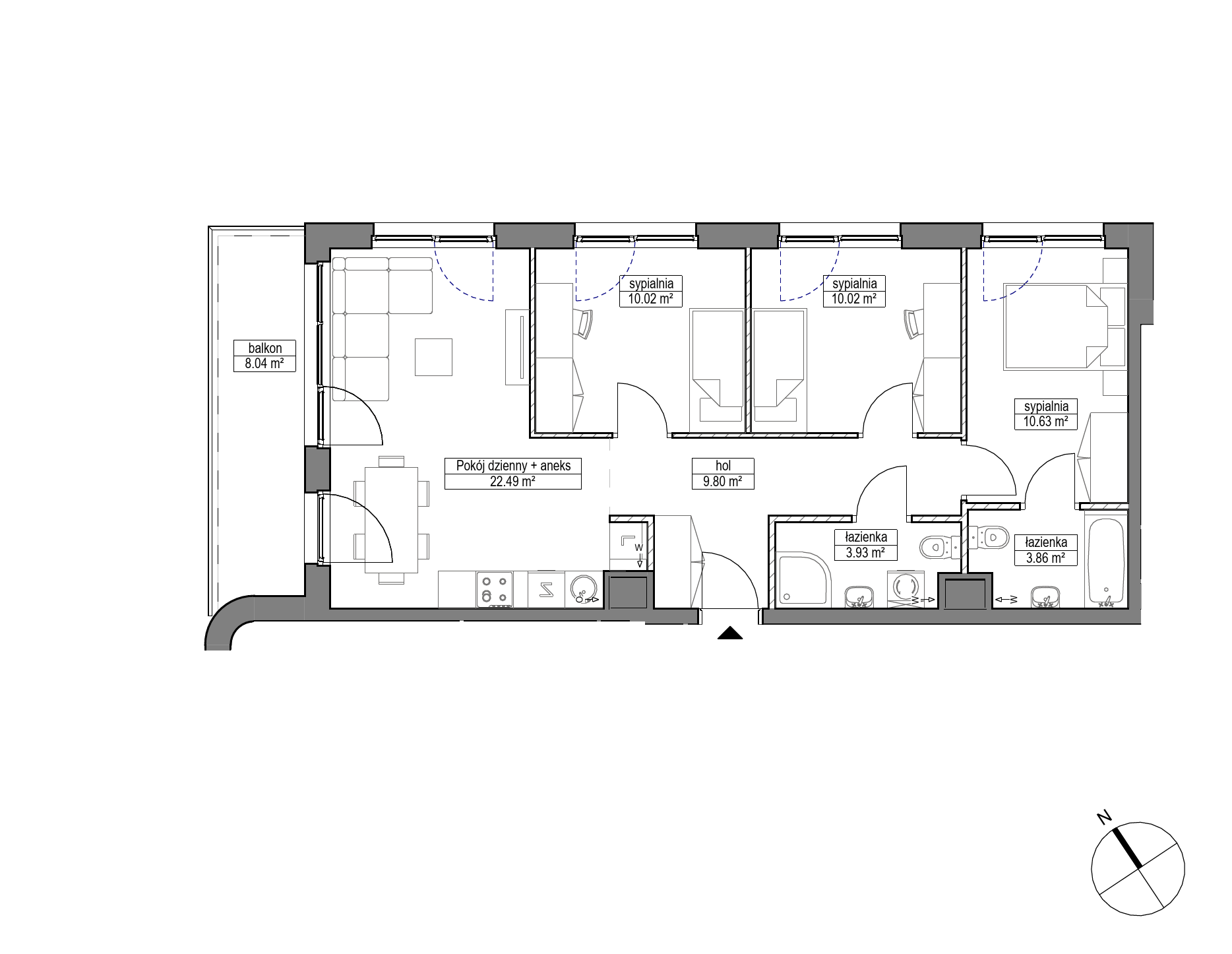 Plan 4 pok. 71m²