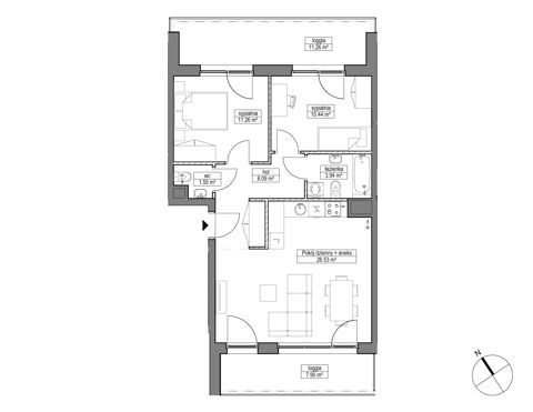 Plan 3 pok. 62m²