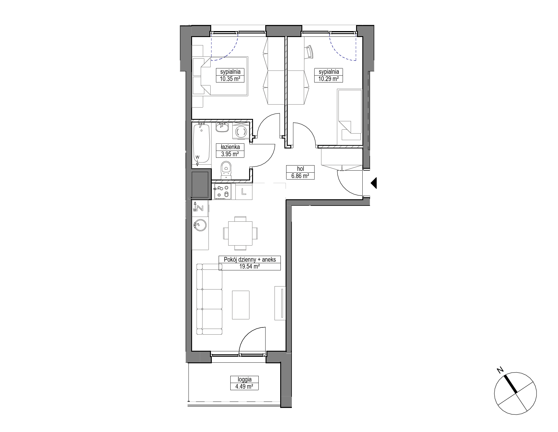 Plan 3 pok. 51m²