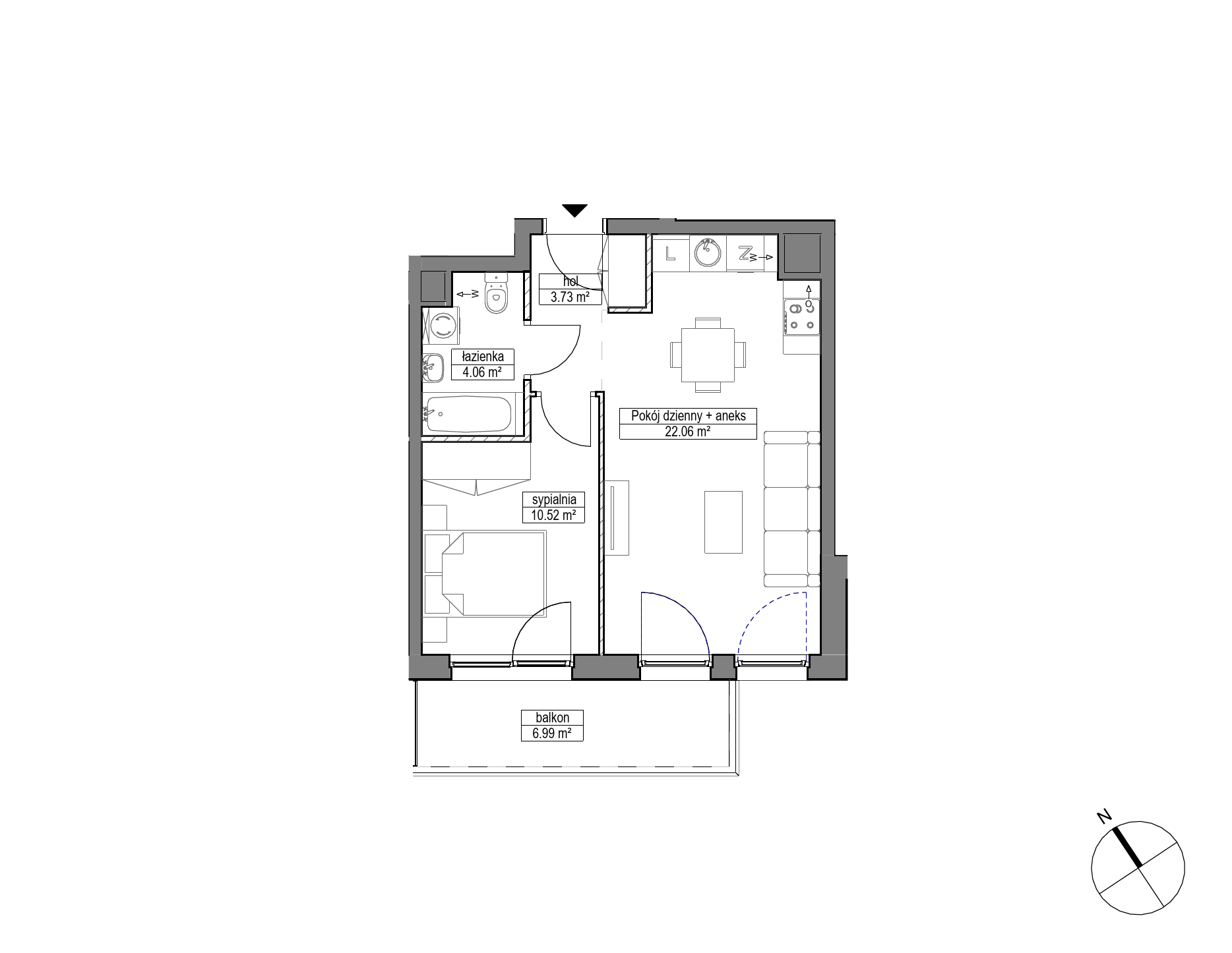 Plan 2 pok. 40m²