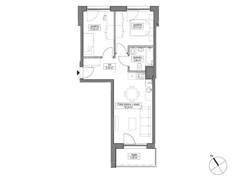 Plan 3 pok. 50m²