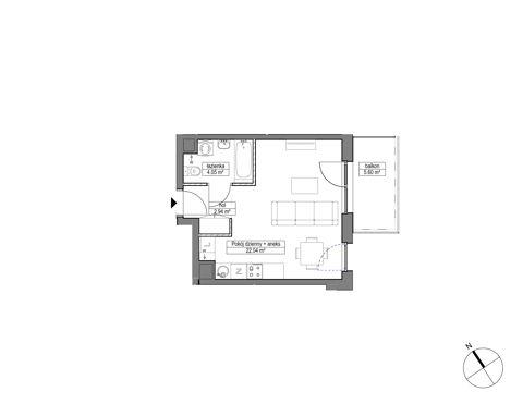 Plan 1 pok. 29m²