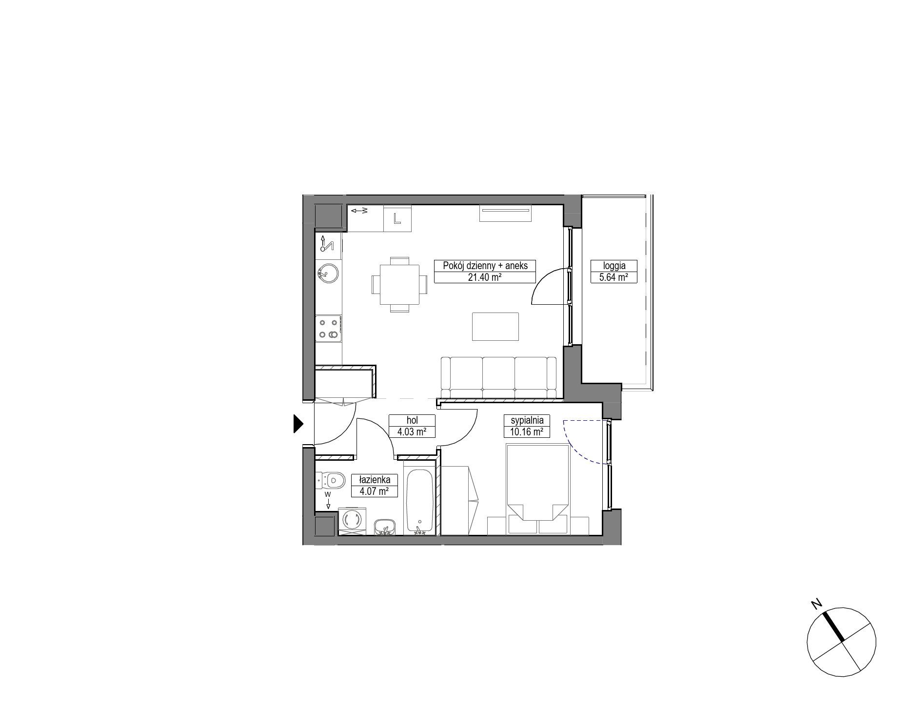 Plan 2 pok. 40m²