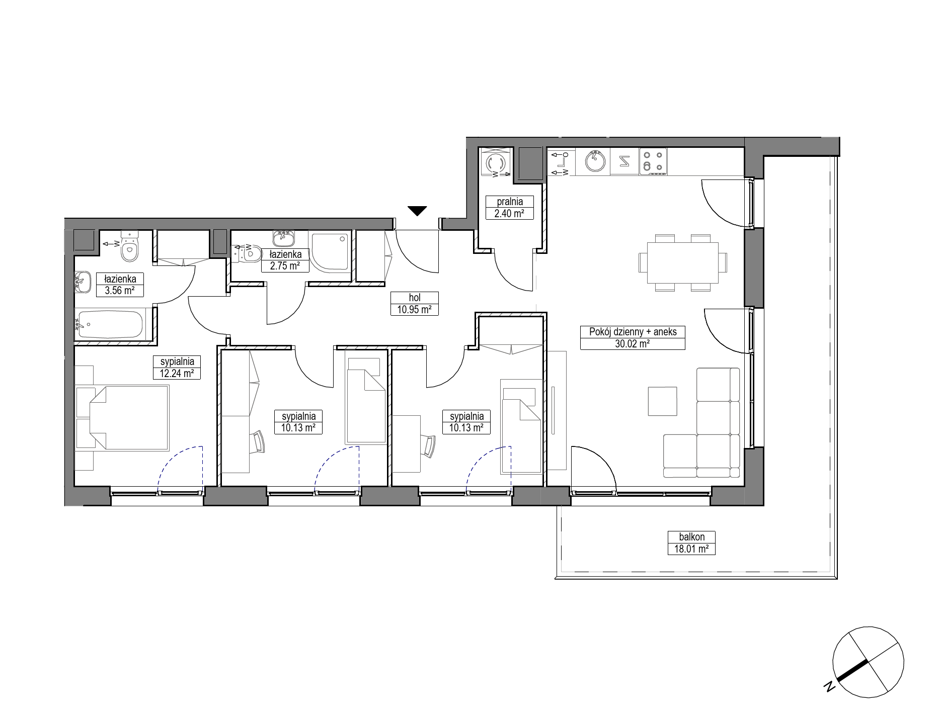 Plan 4 pok. 82m²