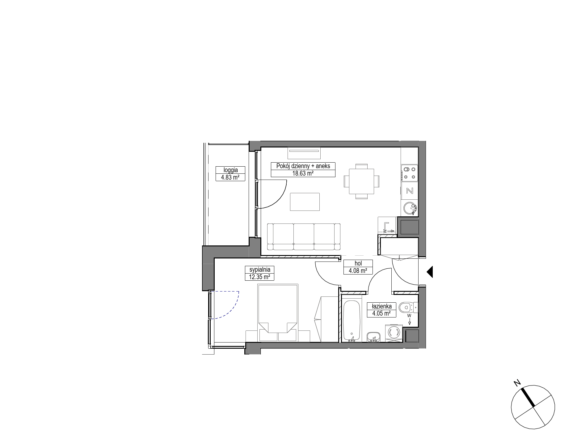 Plan 2 pok. 39m²