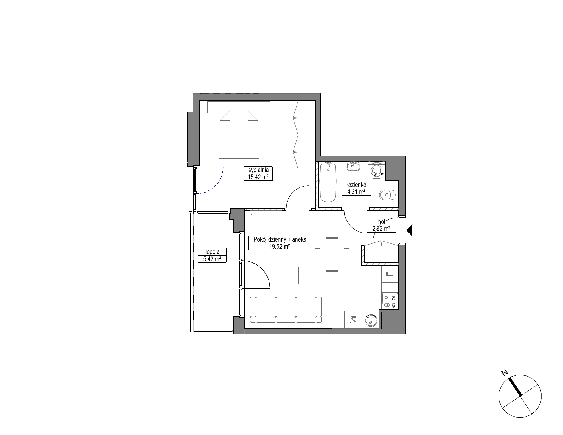 Plan 2 pok. 41m²