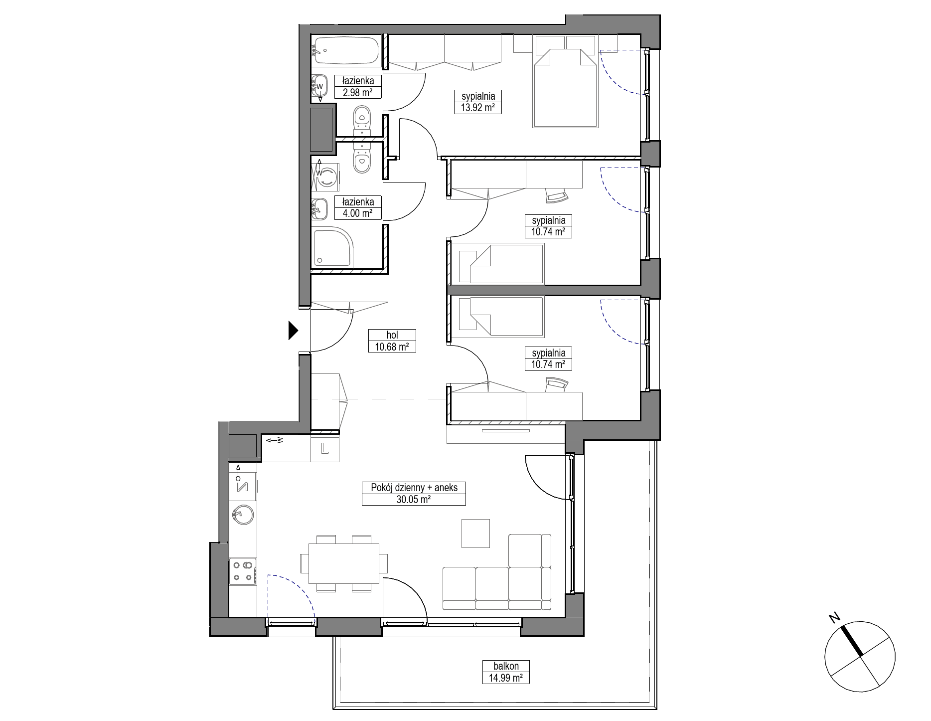 Plan 4 pok. 83m²
