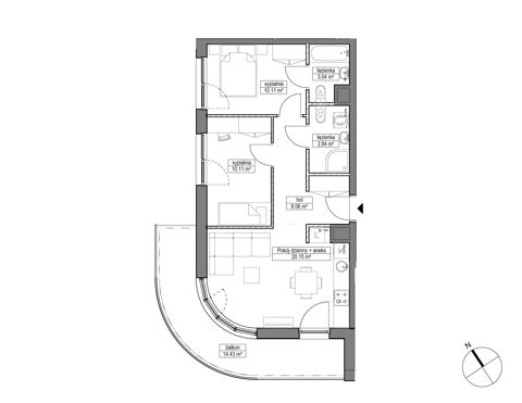 Plan 3 pok. 55m²