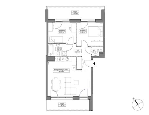 Plan 3 pok. 61m²