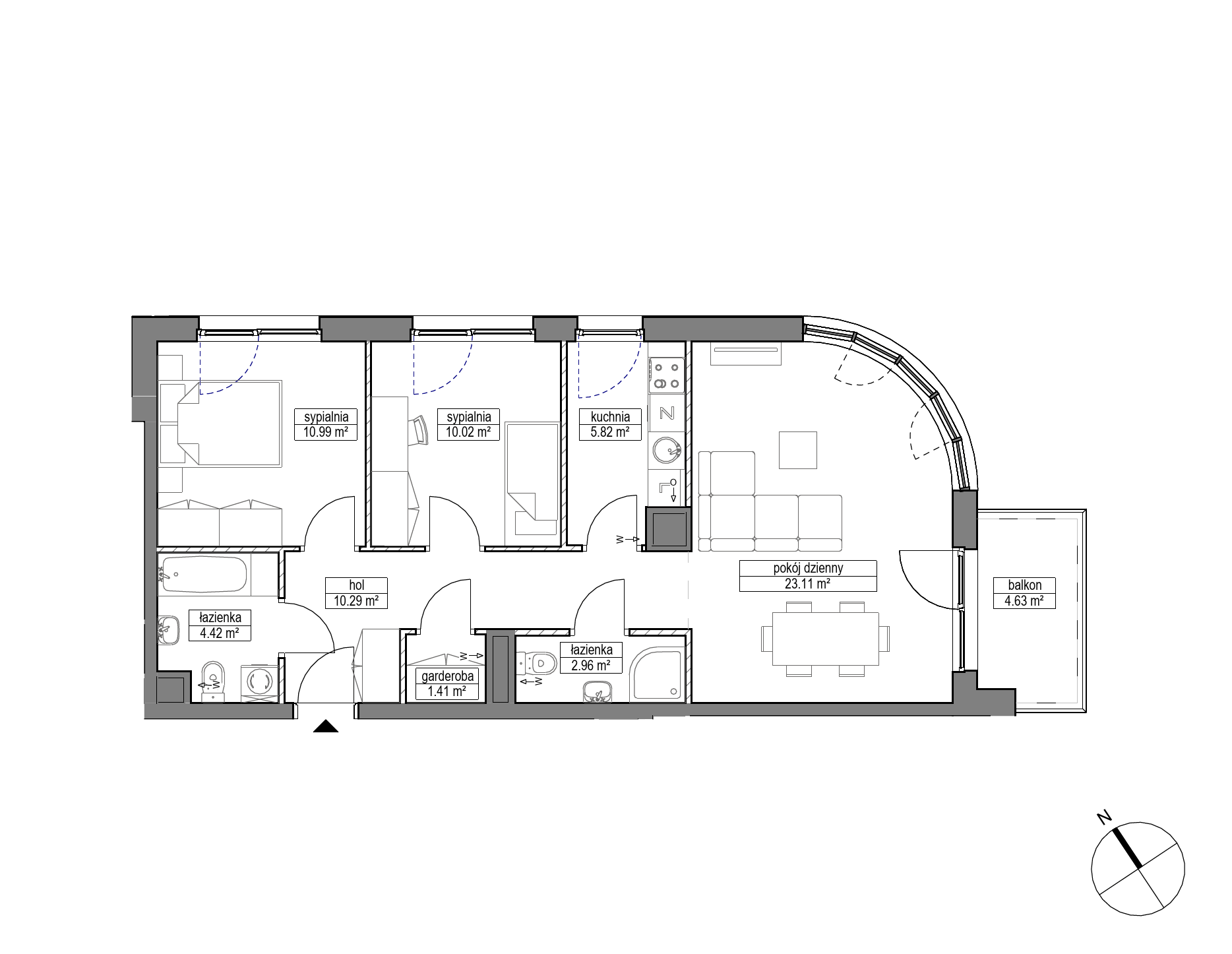 Plan 3 pok. 69m²