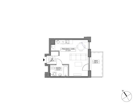 Plan 1 pok. 28m²