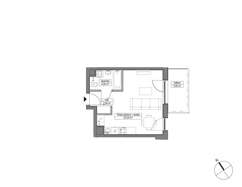 Plan 1 pok. 29m²