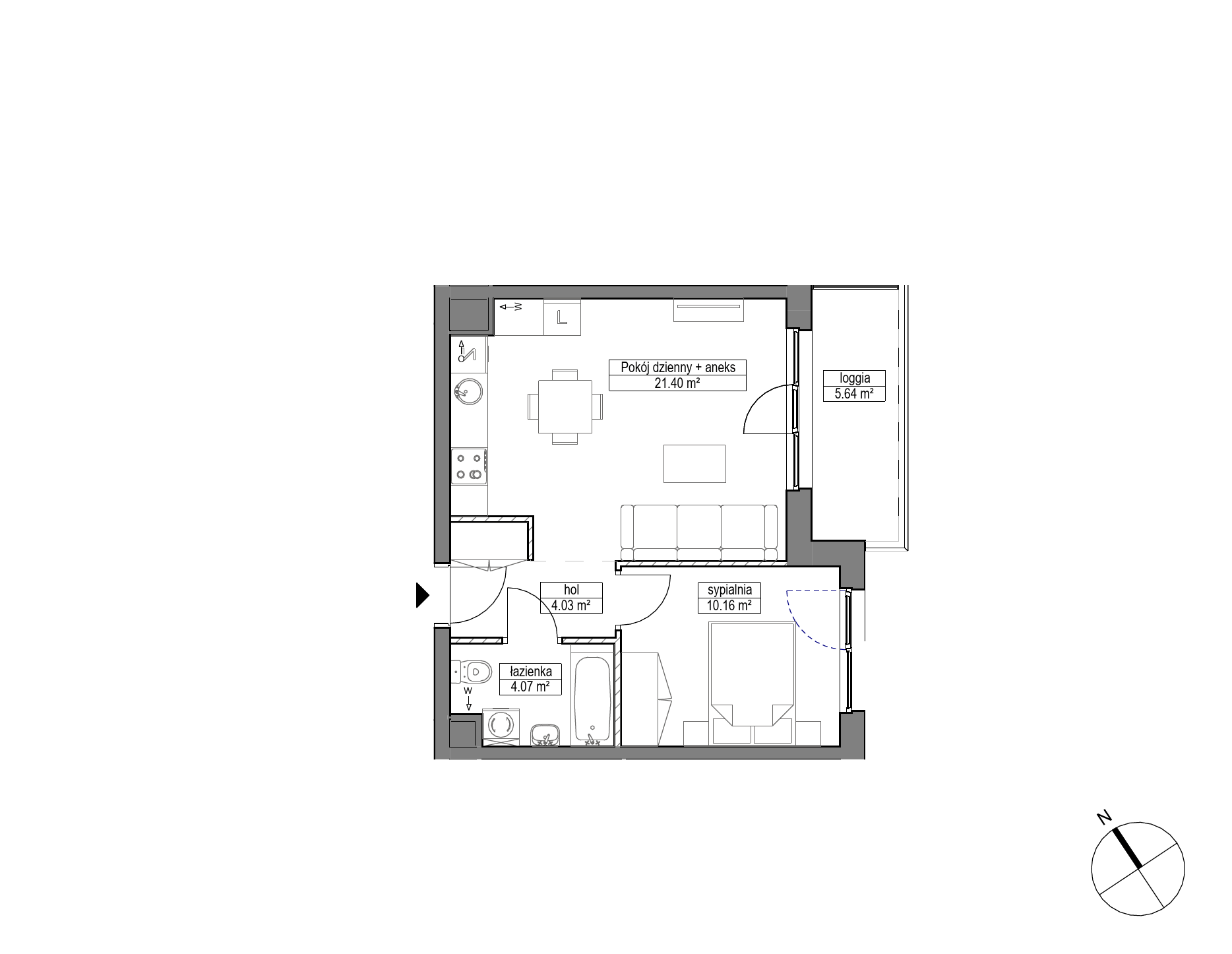 Plan 2 pok. 40m²