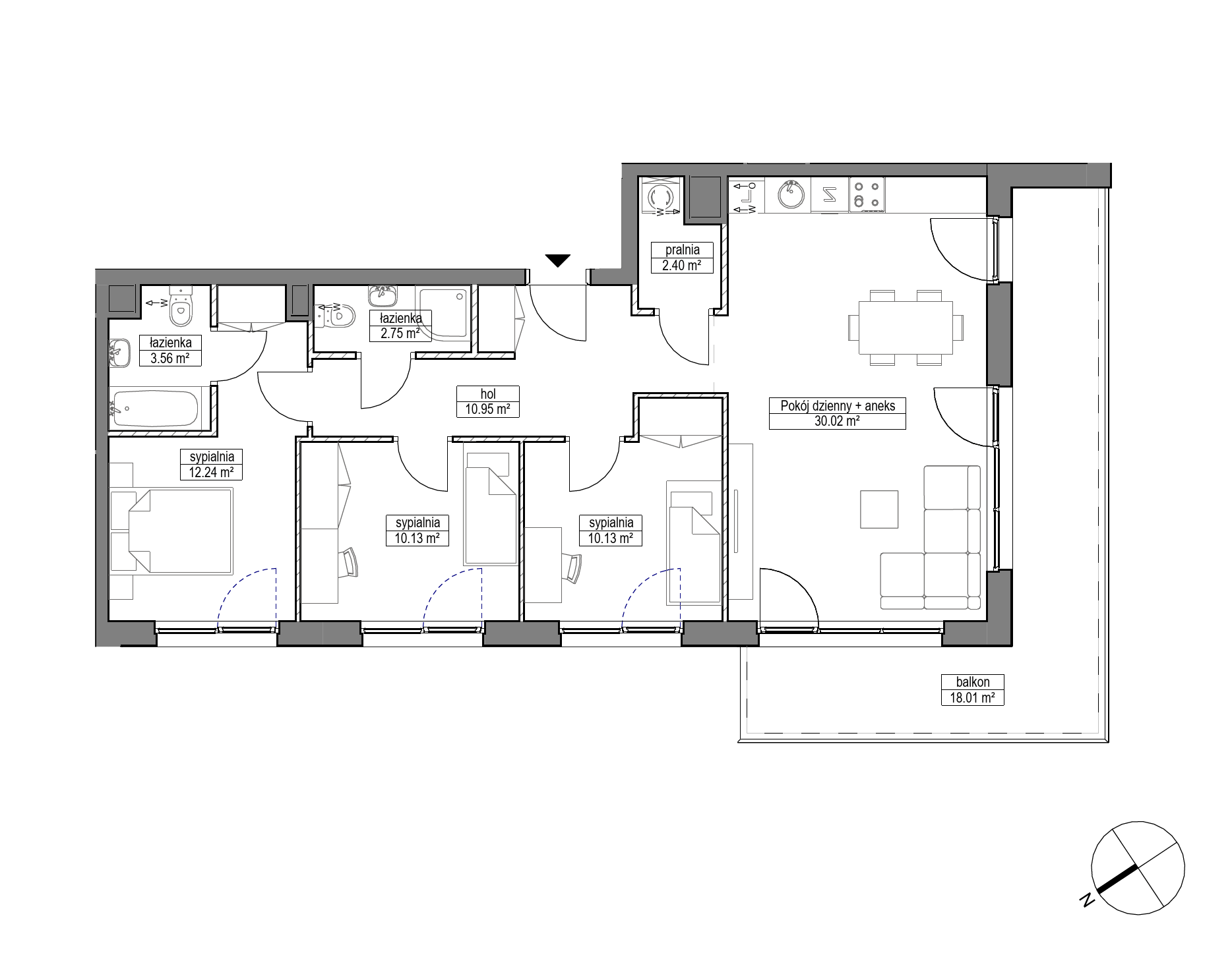 Plan 4 pok. 82m²