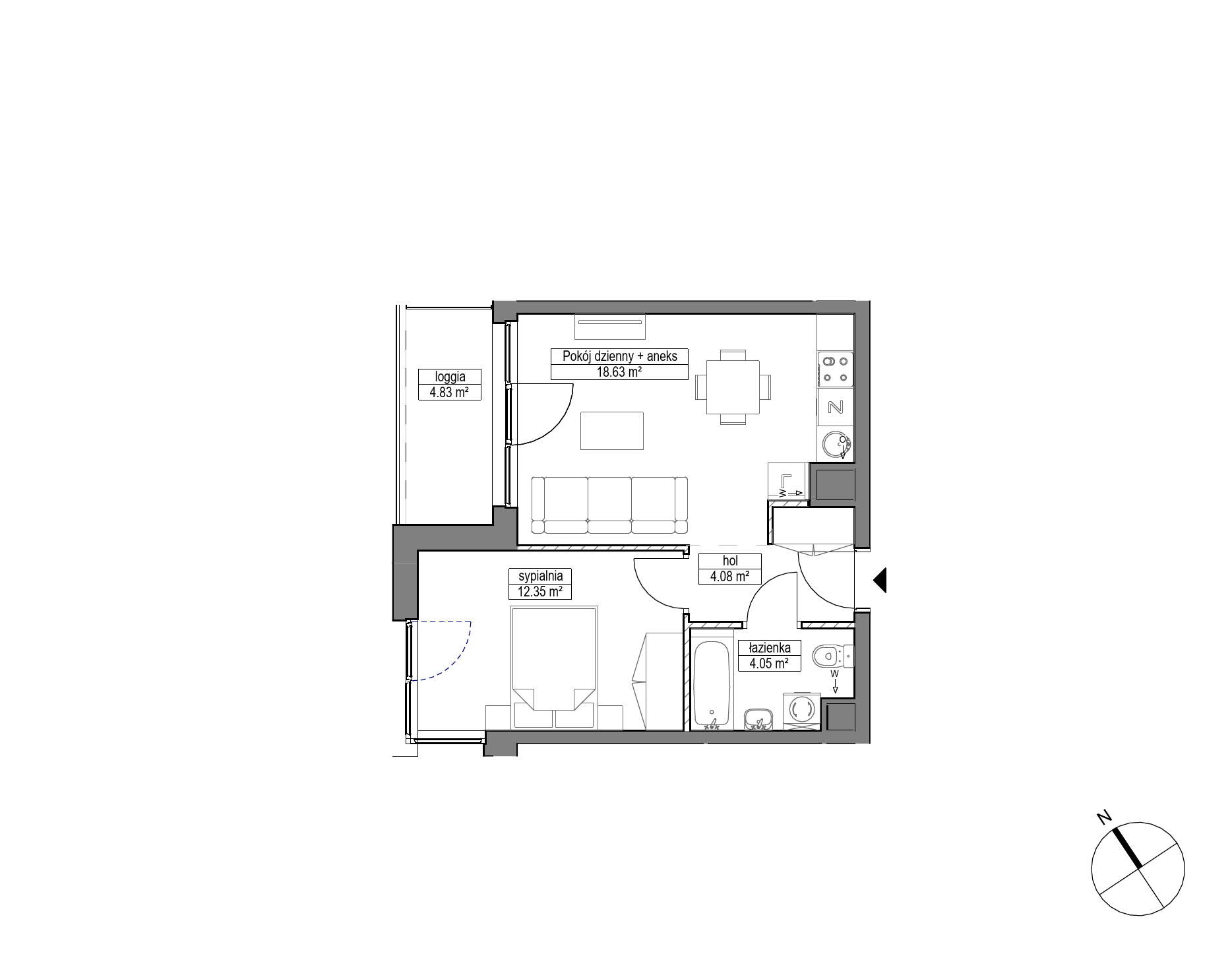 Plan 2 pok. 39m²