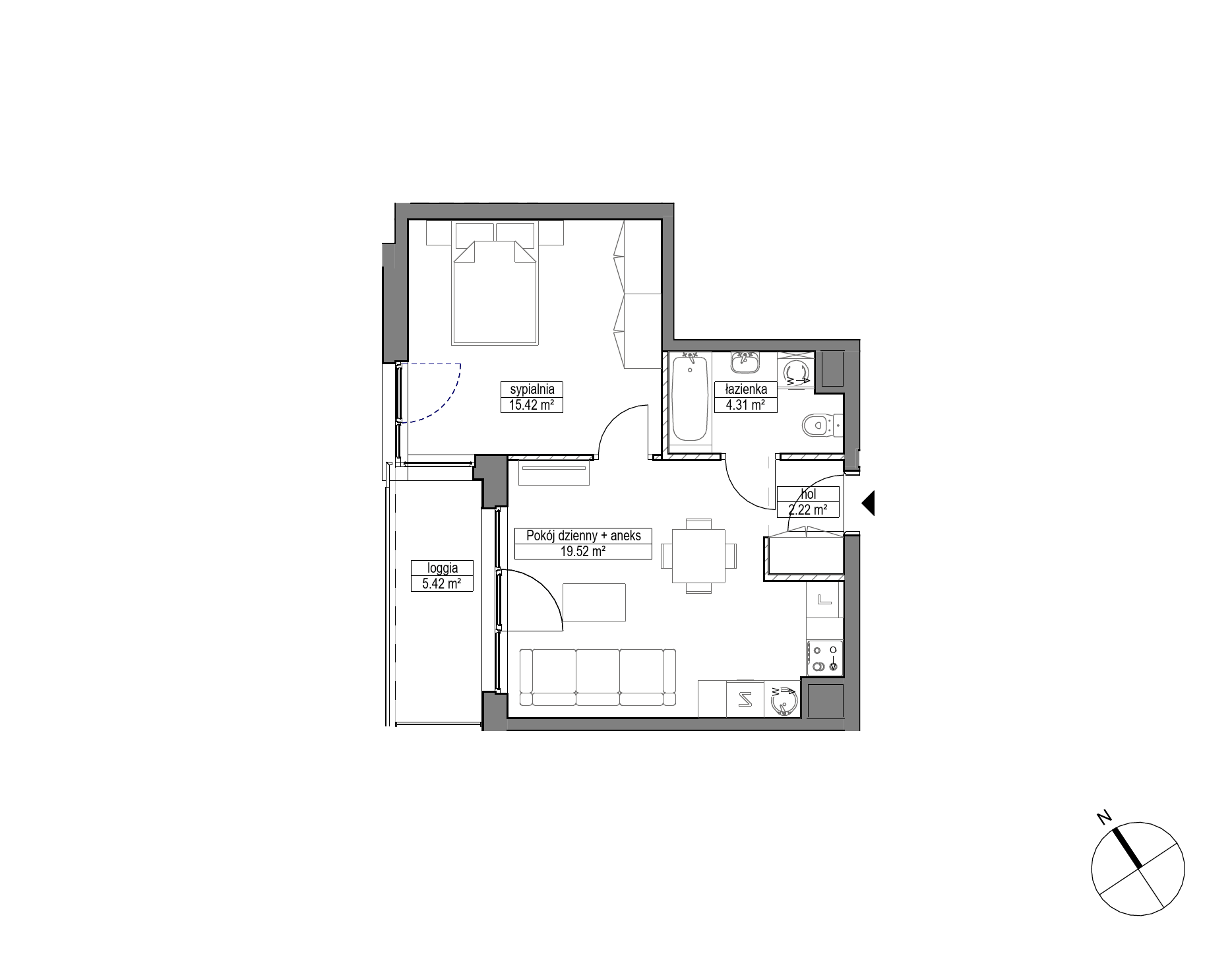 Plan 2 pok. 41m²