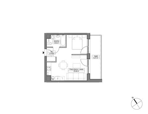 Plan 1 pok. 32m²
