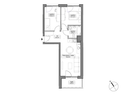 Plan 3 pok. 50m²
